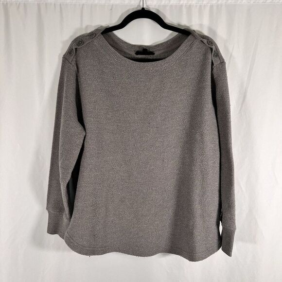 Jane Delancey Sweater Women's Xl Solid Grey Pullover Knit Long Sleeve Round Neck - Picture 1 of 8